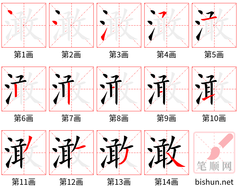 澉 笔顺规范