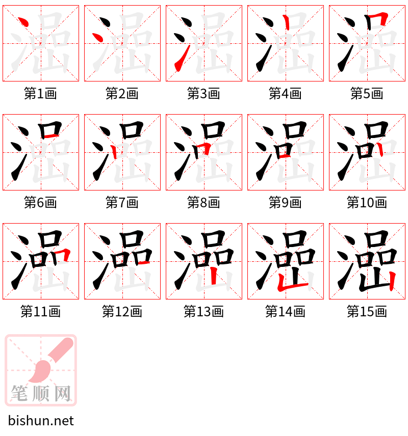 澏 笔顺规范