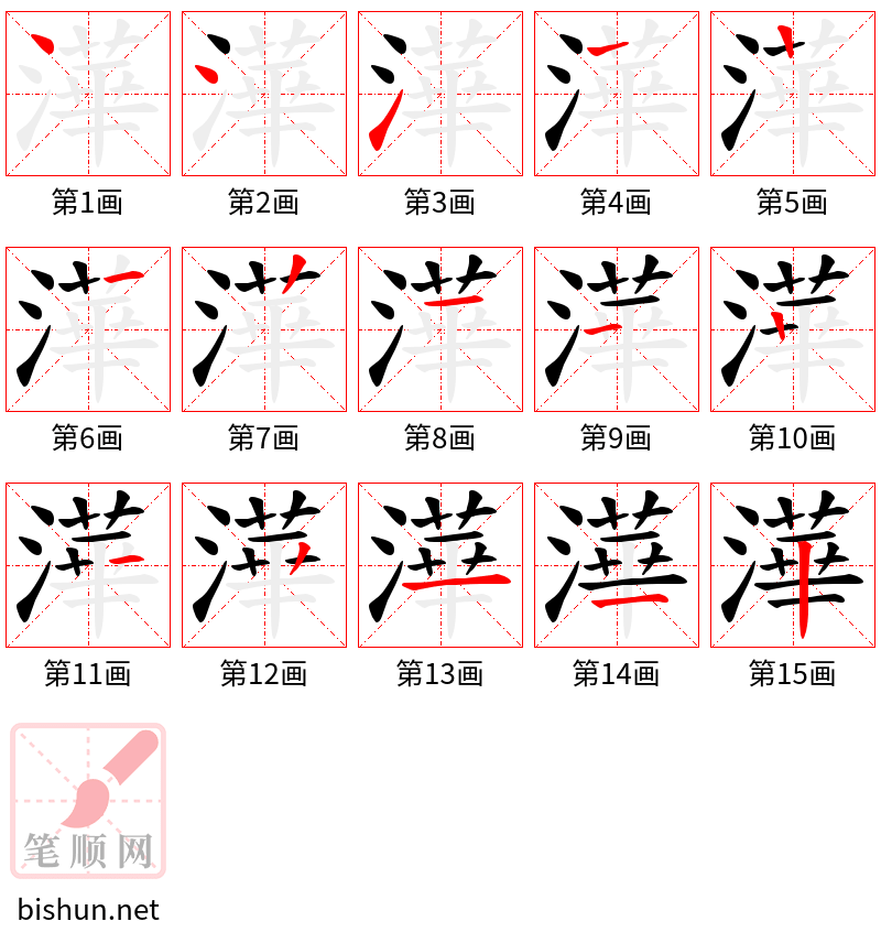 澕 笔顺规范