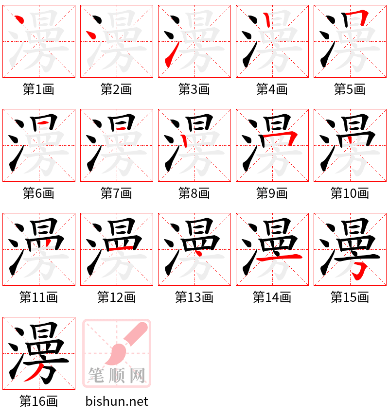 澷 笔顺规范