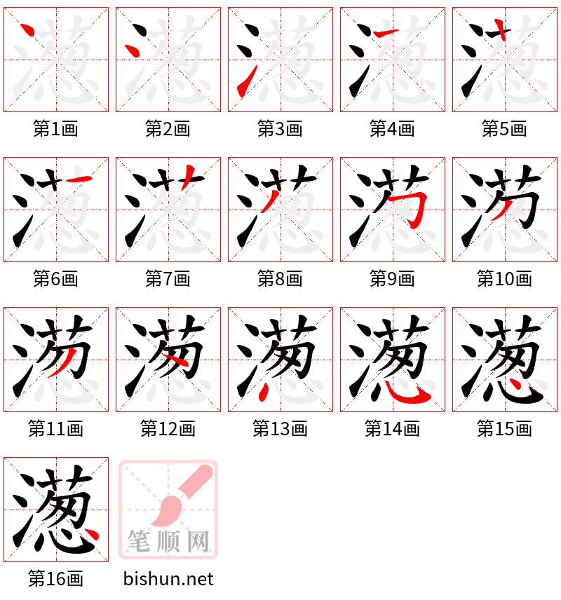 濍 笔顺规范