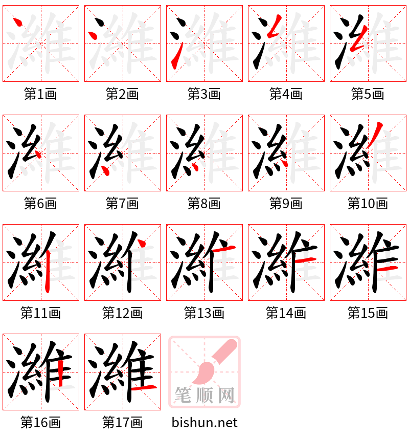 濰 笔顺规范