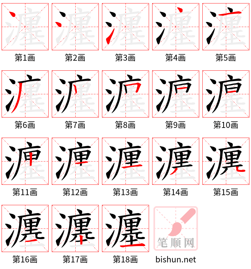 瀍 笔顺规范