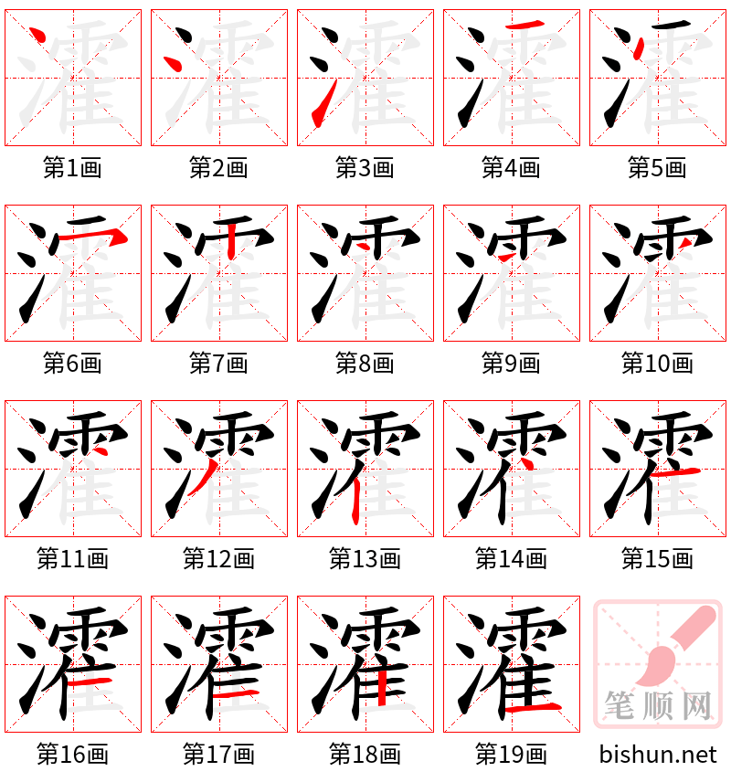 瀖 笔顺规范