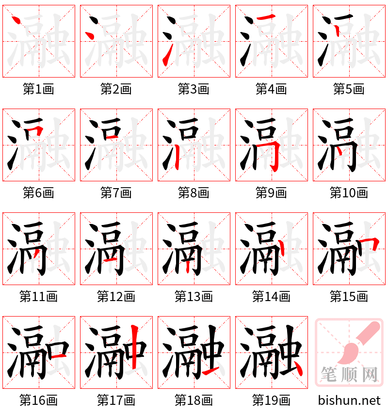 瀜 笔顺规范