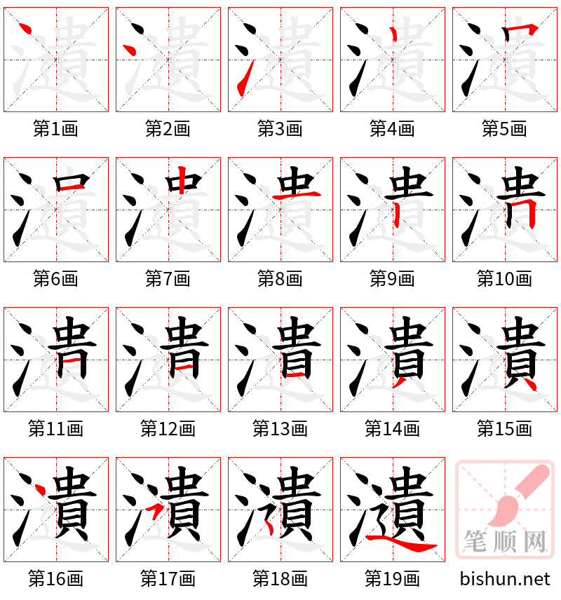 瀢 笔顺规范