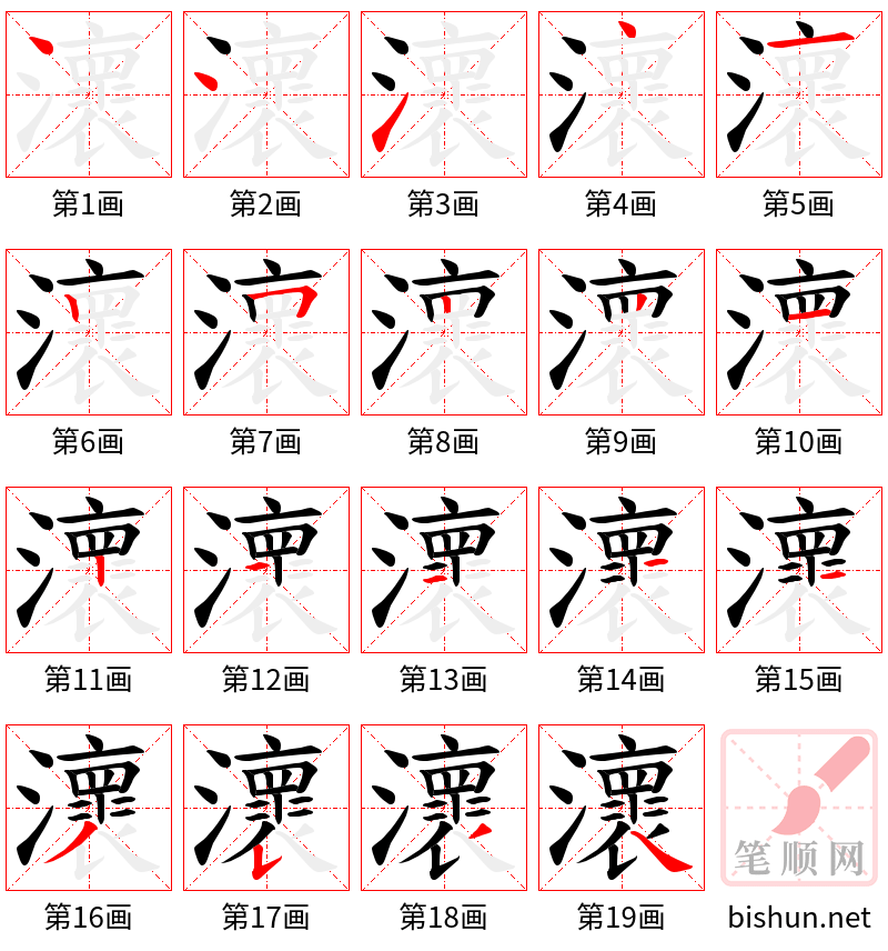 瀤 笔顺规范