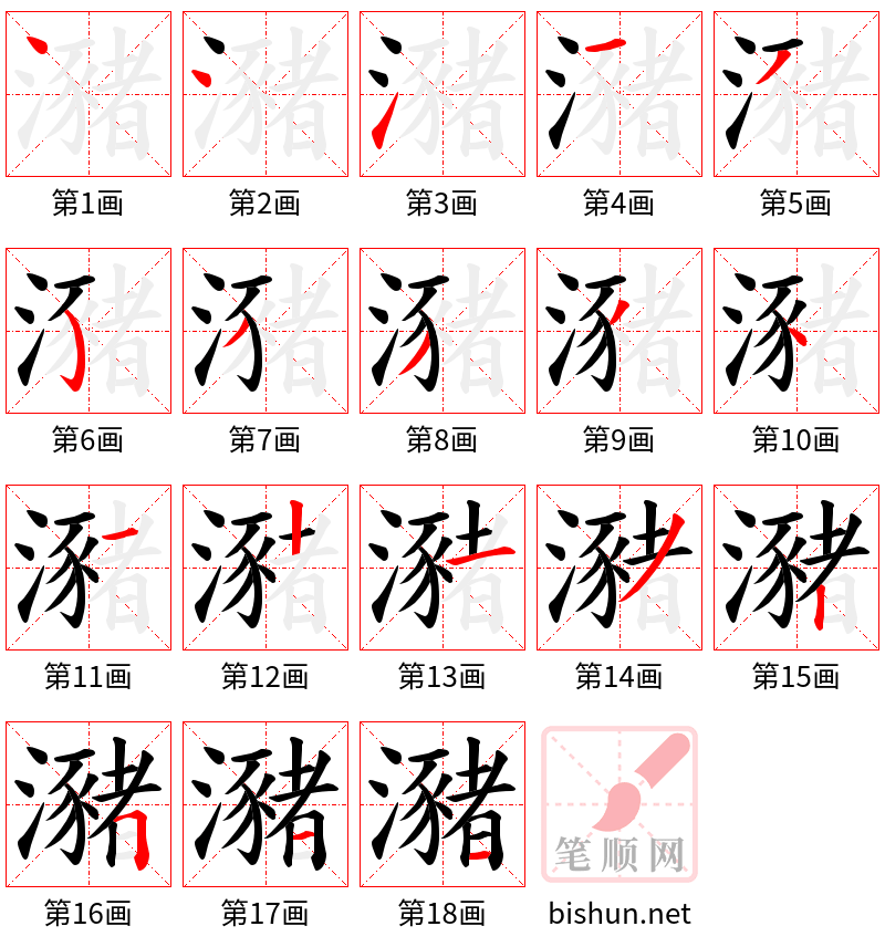 瀦 笔顺规范