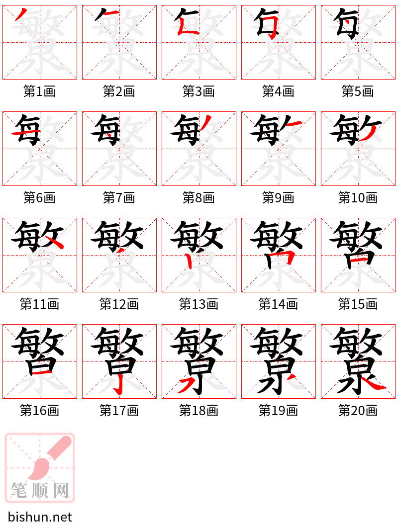 瀪 笔顺规范