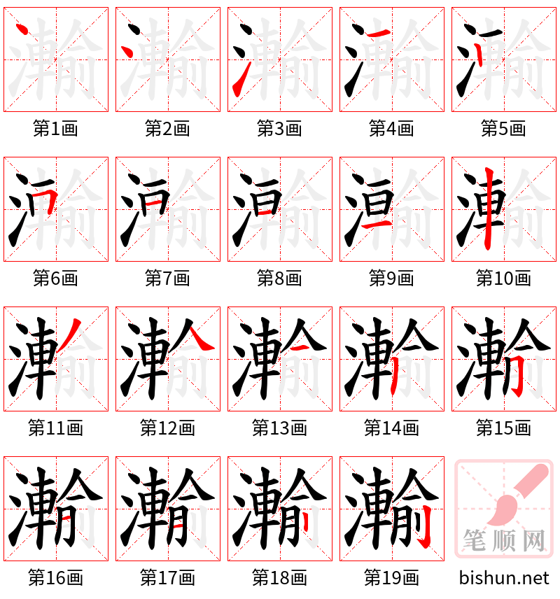 瀭 笔顺规范