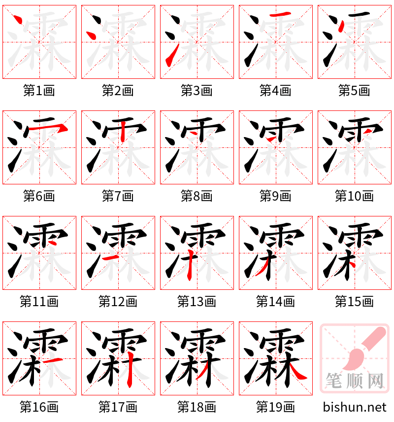 瀮 笔顺规范