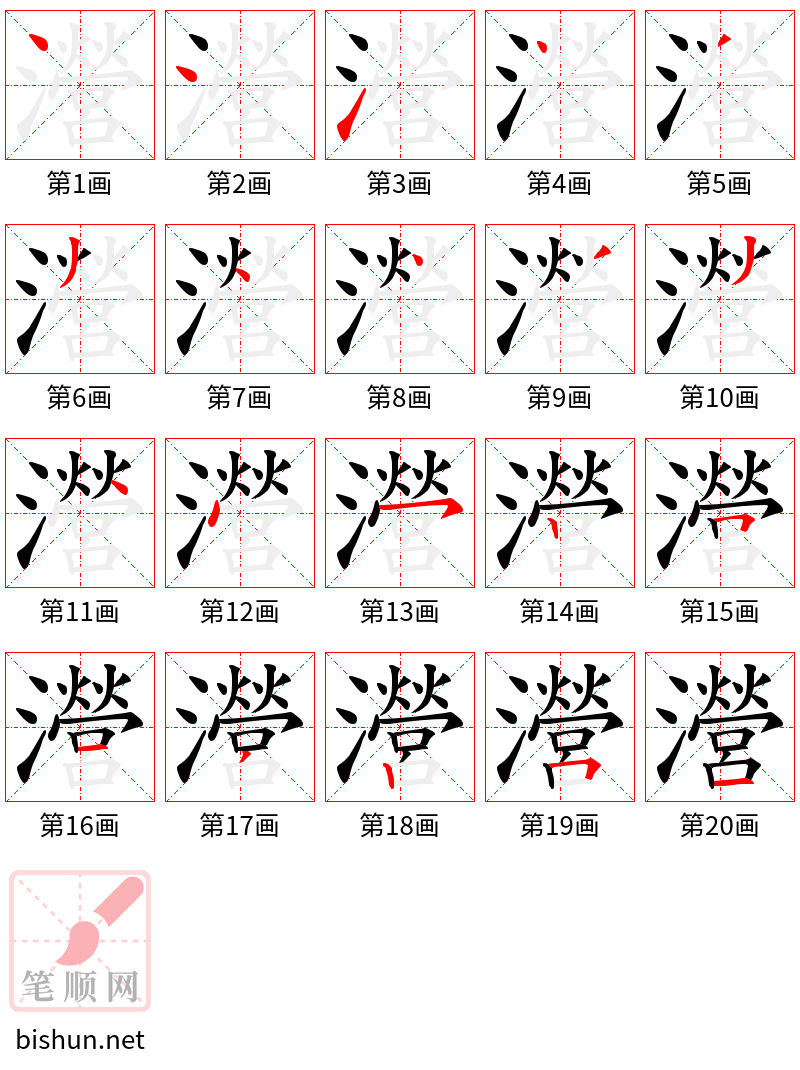 瀯 笔顺规范