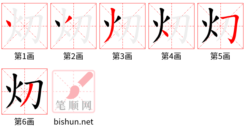 灱 笔顺规范