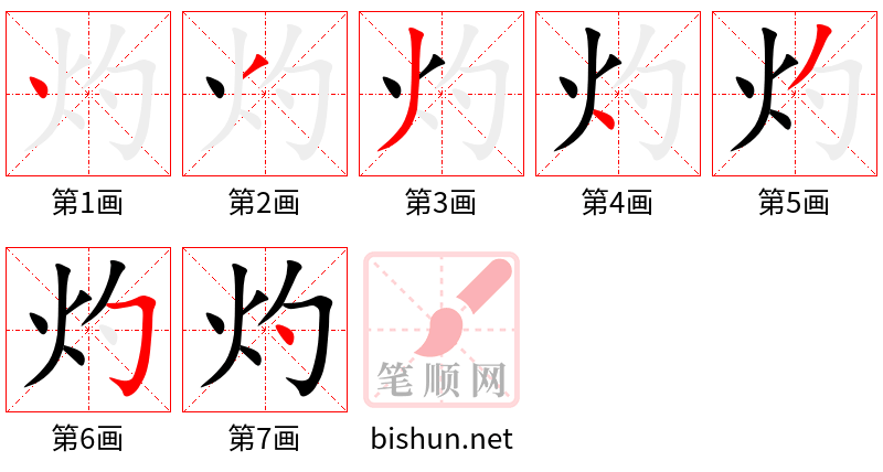 灼 笔顺规范