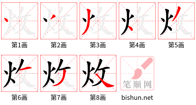 炇 笔顺规范