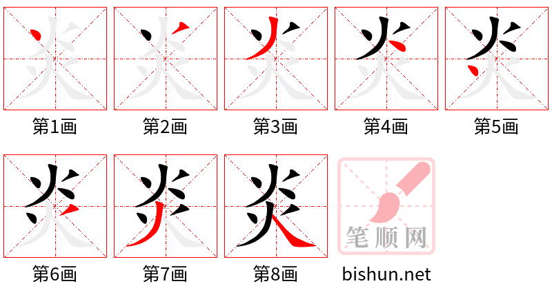 炎 笔顺规范