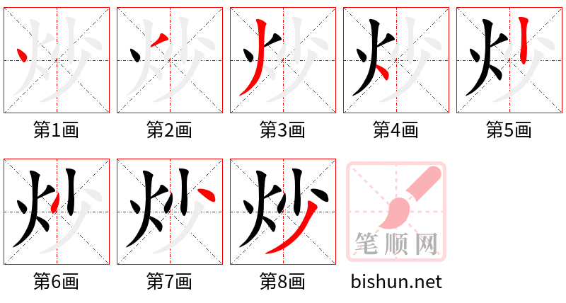 炒 笔顺规范