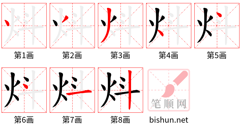 炓 笔顺规范