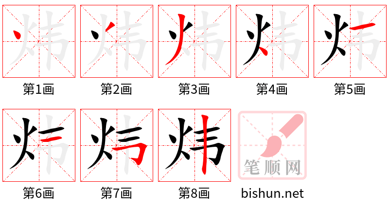 炜 笔顺规范