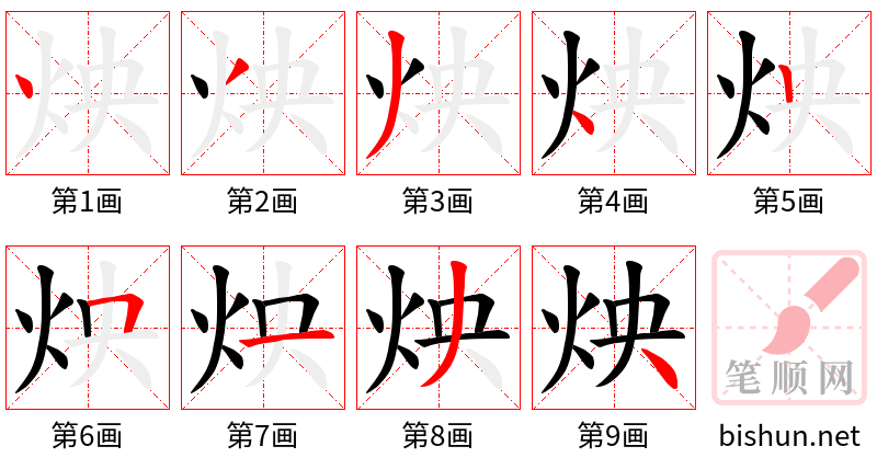 炴 笔顺规范