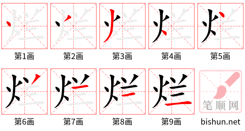 烂 笔顺规范