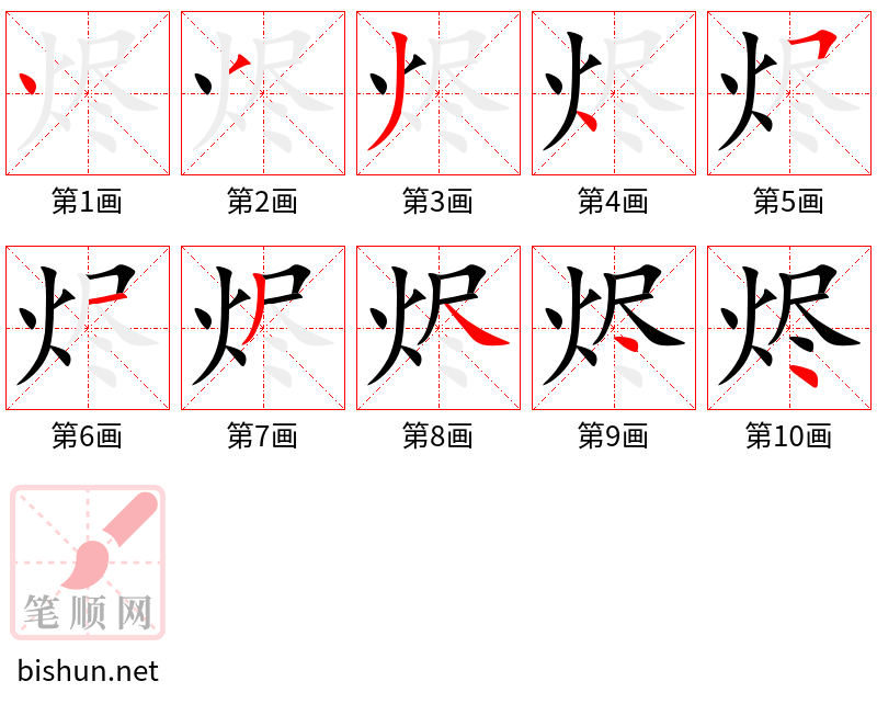 烬 笔顺规范