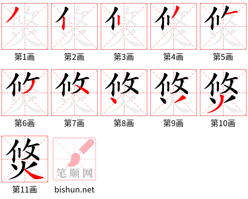 焂 笔顺规范