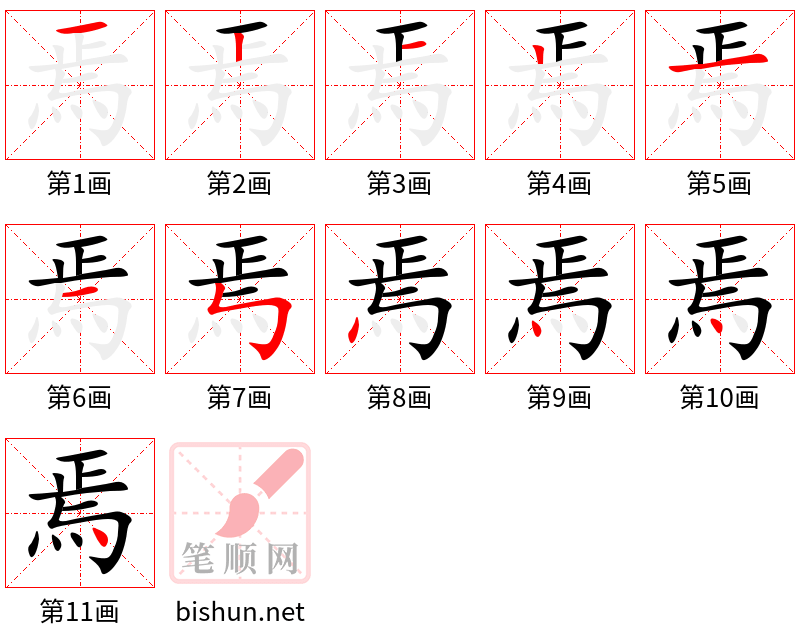 焉 笔顺规范