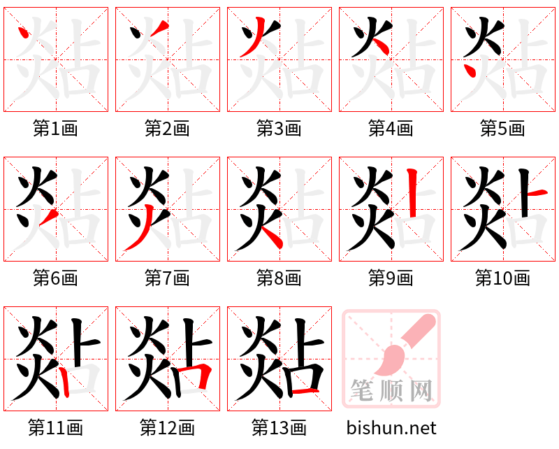 煔 笔顺规范