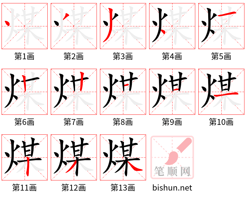 煤 笔顺规范