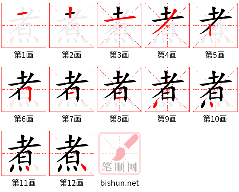 煮 笔顺规范