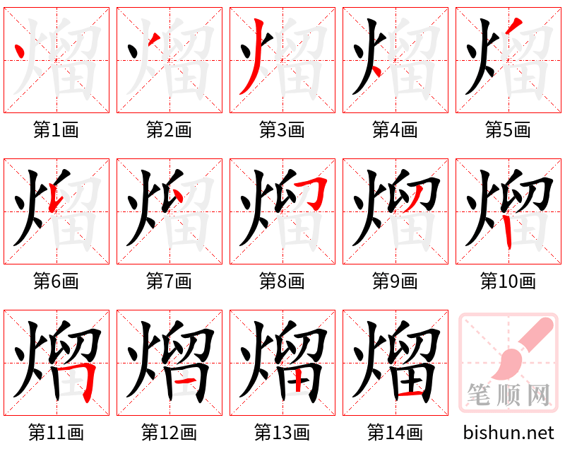 熘 笔顺规范