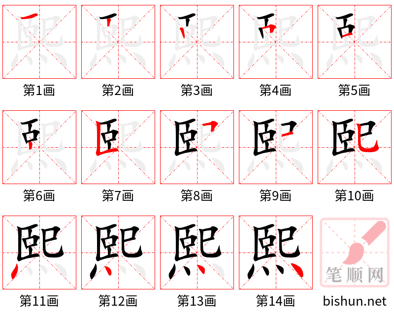 熙 笔顺规范