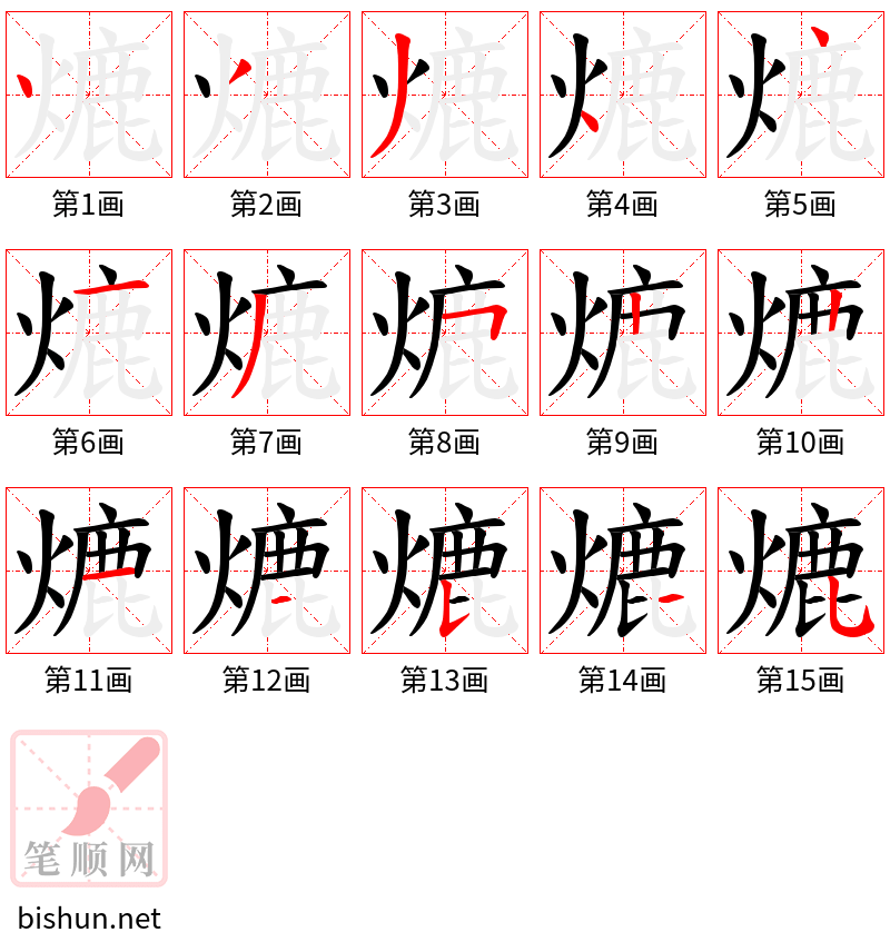 熝 笔顺规范