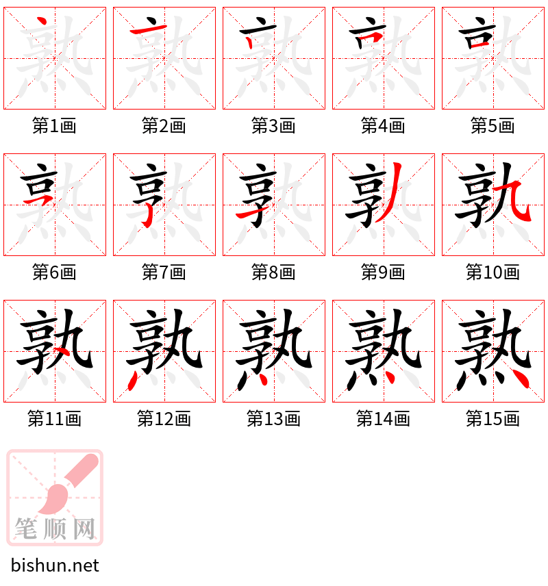 熟 笔顺规范