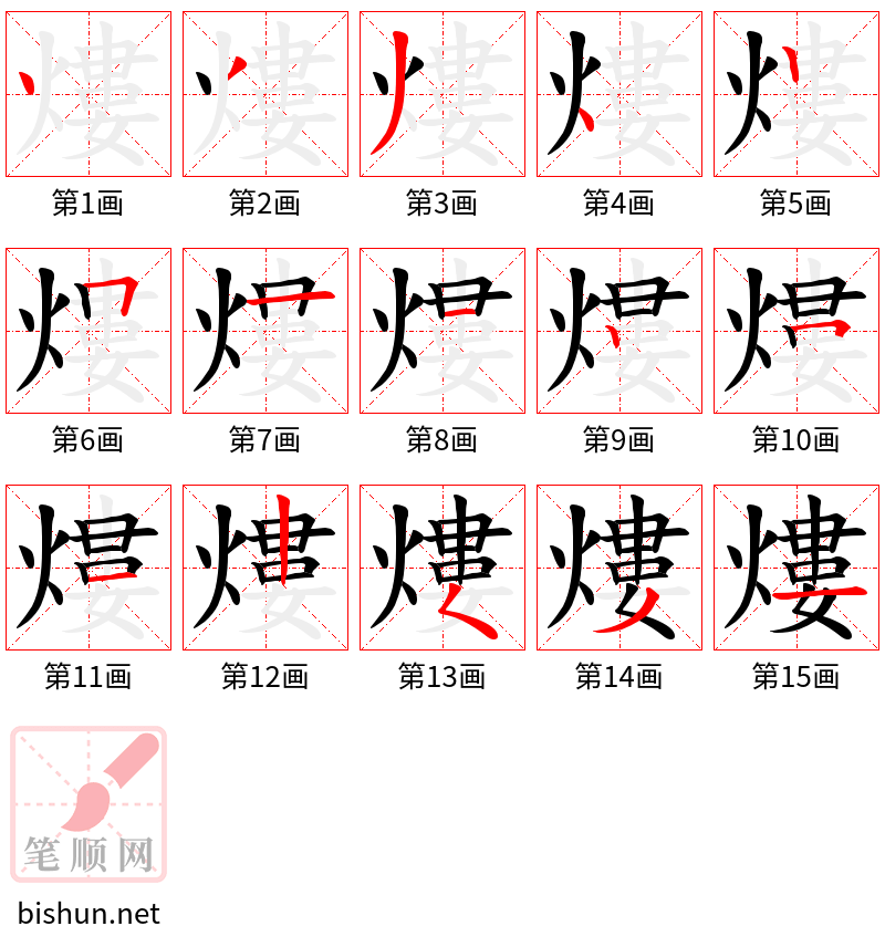 熡 笔顺规范