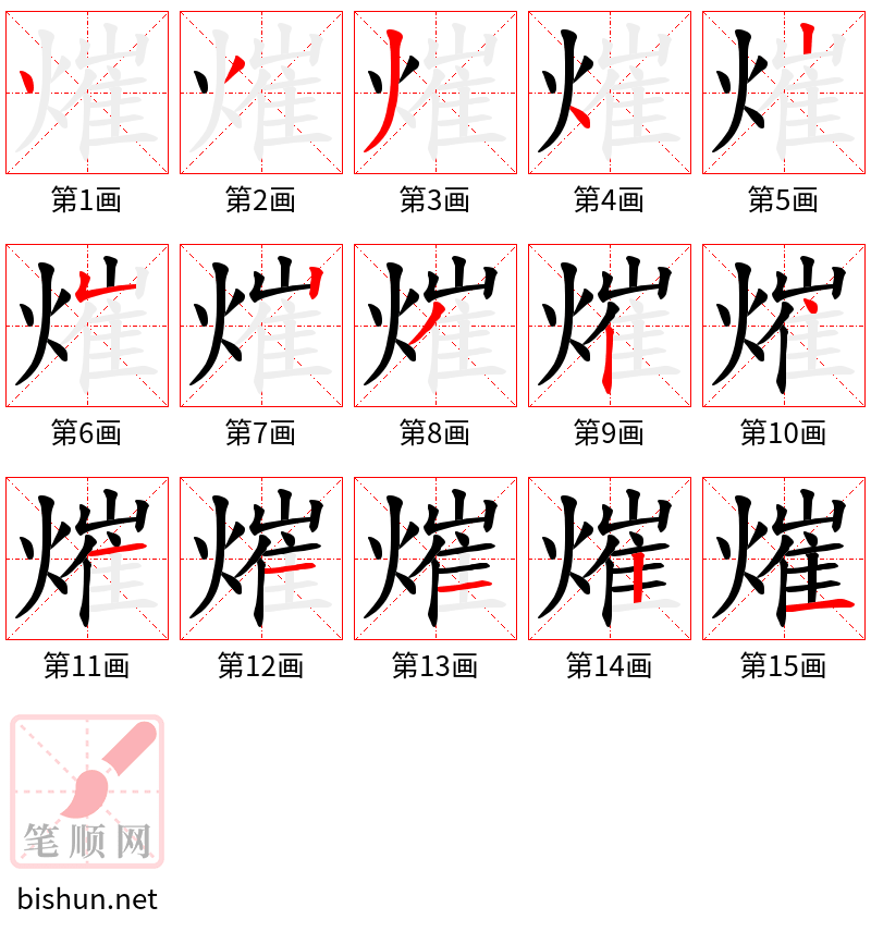 熣 笔顺规范