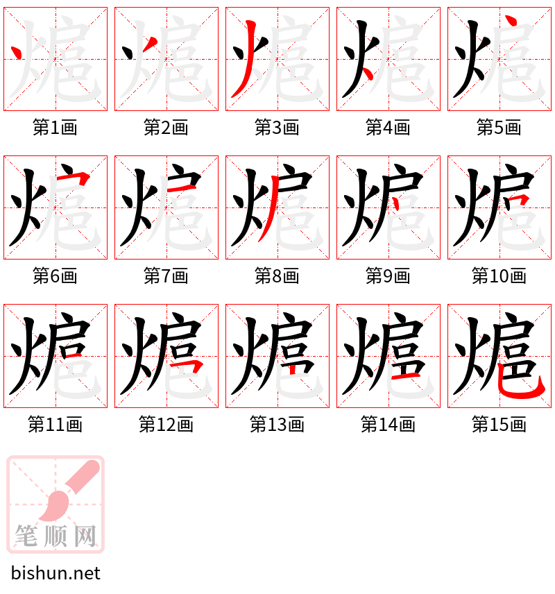 熩 笔顺规范