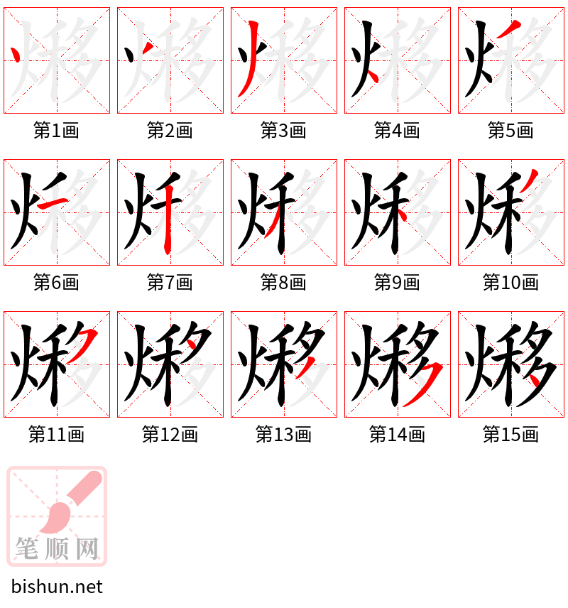 熪 笔顺规范