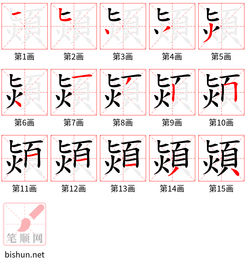 熲 笔顺规范