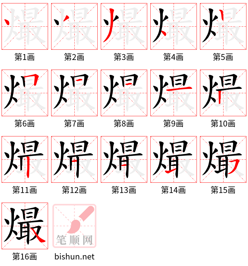 熶 笔顺规范