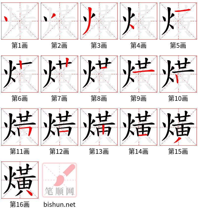 熿 笔顺规范