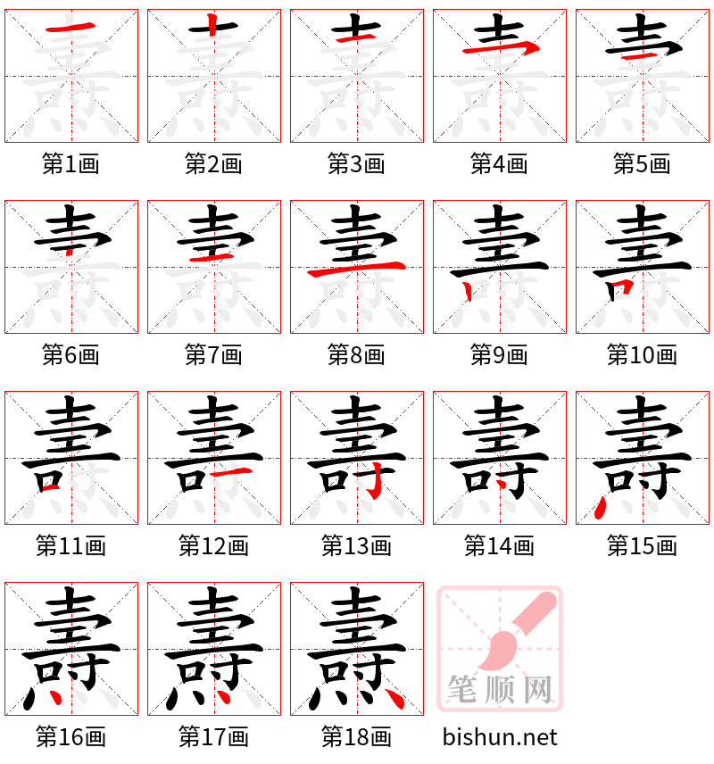 燾 笔顺规范