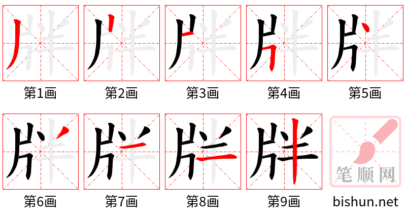 牉 笔顺规范