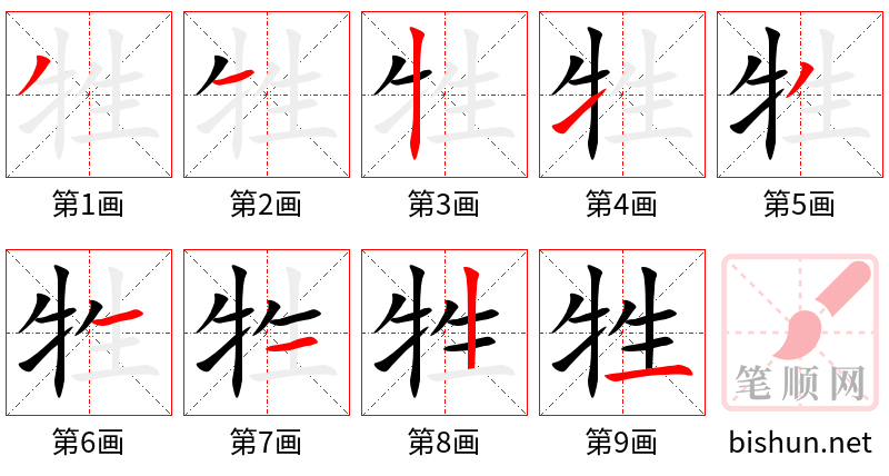 牲 笔顺规范