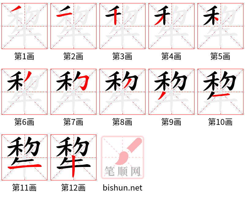 犂 笔顺规范