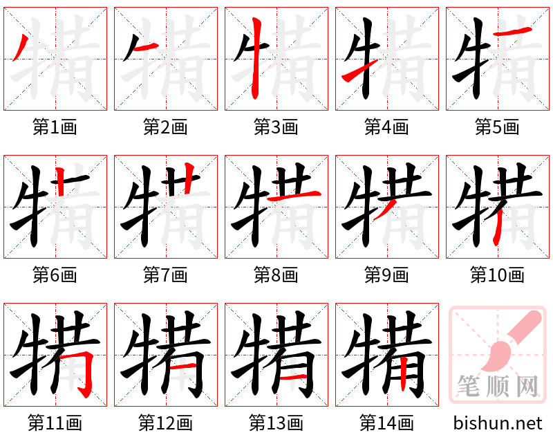 犕 笔顺规范