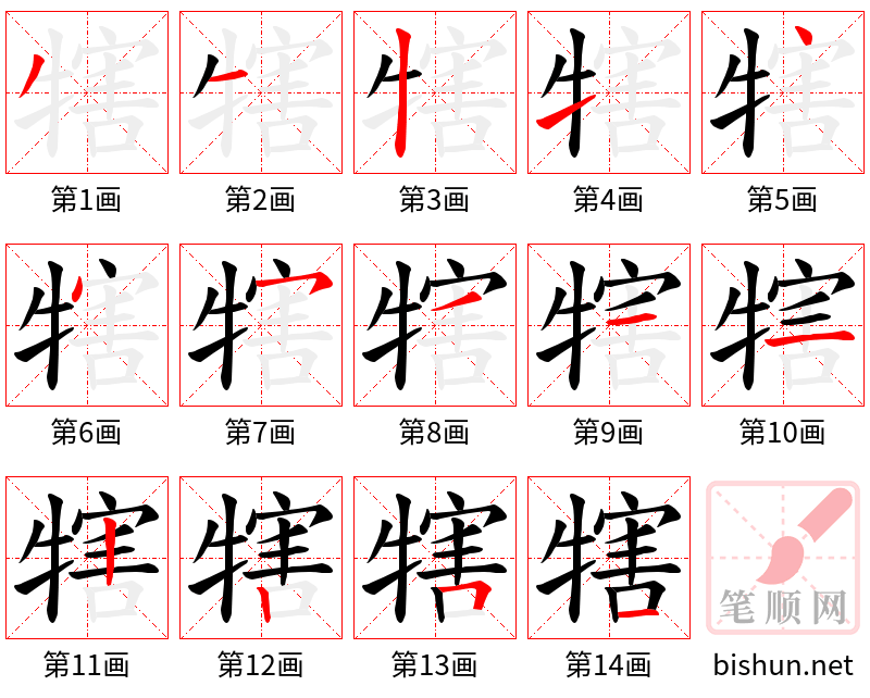 犗 笔顺规范