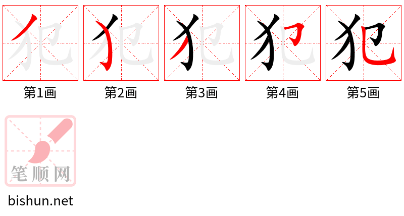 犯 笔顺规范