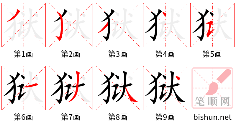 狱 笔顺规范